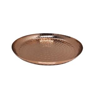 Plato redondo de hierro para servir y vajilla, el mejor vendedor, con platos y bandeja de nuevo estilo de Color cobre Rosa incluso martillado - Product Image 1