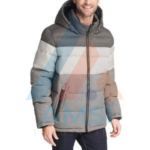 Wholesale High Quality Men's <b>Canvas</b> Puffer Winter Jacket Custom Made Warm Hooded Front logo Latest Insulated Waterproof - Product Image 1