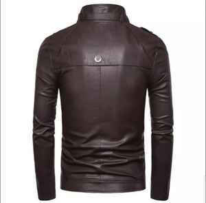 Chaqueta de lona premium para hombre OEM, de piel de oveja, cuello alto, cierre de cremallera, botones, estilo vintage, a prueba de viento, de alta calidad para invierno. - Product Image 6