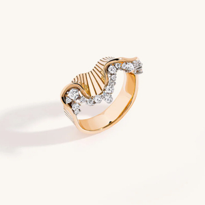 Modern Rose Gold Diamond <b>Statement</b> <b>Ring</b> with Matching Necklace Set - Product Image 2