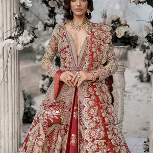 Traje de Novia Indio Pakistaní Bordado de Diseñador de Moda, Maxi Lahenga Choli de 3 Piezas, Trajes de Boda de Diseñador para Fiestas - Product Image 3