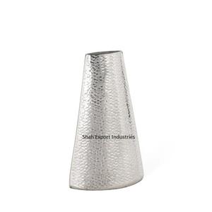 Floreros decorativos de Metal para el hogar para sala de estar interior Macetas decorativas Floreros martillados plateados - Product Image 6