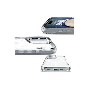 Coque en silicone transparente compatible MagSafe T-Max pour iPhone 16 Plus, coque arrière antichoc, anti-traces de doigts, PC rigide - Product Image 4