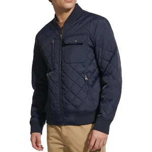 Chaquetas informales personalizadas de Otoño/Invierno de alta calidad para hombre, chaquetas de bombardero de color sólido para hombre al por mayor - Product Image 2