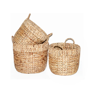 Handmade Water <b>Hyacinth</b> <b>Basket</b> Multipurpose Storage for Kitchen Decorative Wholesale Bulk Orders Customizable Colors Supplier - Product Image 6