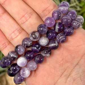 Pulsera de amatista Chevron para la curación espiritual del tercer ojo y el chakra de la Corona - Product Image 4