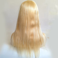 Blonde Réel Naturel Original Vierge Cheveux Humains Transparent Toute Peau Mince PU Poly Base Femmes Pleine Cap Dentelle Perruque