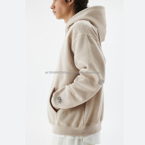 Sweat-shirts à capuche pour hommes personnalisés, streetwear, épaules tombantes, coton lourd, pull-over, logo imprimé en relief, sweat-shirts à capuche pour hommes - Product Image 3