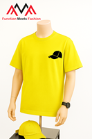 T-Shirt Homme Décontracté 65% Coton + 35% Spandex Imprimé Devant Graphique Manches Courtes Streetwear Beachwear Jaune Taille Régulière
