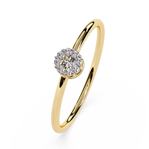 Anillo de compromiso de diamante natural de corte redondo minimalista, anillo de boda certificado IGI relleno de oro de 14K para mujer, joyería fina - Product Image 5