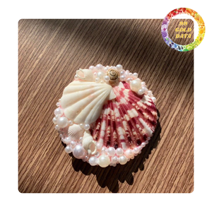 Espejo adornado con conchas marinas con diseño bonito | Decoración hecha a mano inspirada en el océano - Product Image 6