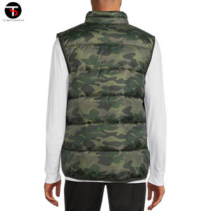 OEM personalizado de los hombres de invierno a prueba de viento Casual ropa exterior de talla grande transpirable cuello mandarín chaleco acolchado mejor calidad - Product Image 2