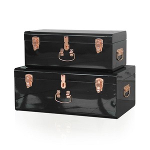 Ensemble de coffres de rangement en acier avec revêtement en poudre noire et serrure - Product Image 5