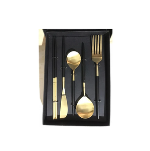 Ensemble de couverts en laiton miroir ensemble de couverts en or mat pour Table de mariage dîner Dessert couteau fourchette cuillère pour Restaurant - Product Image 1