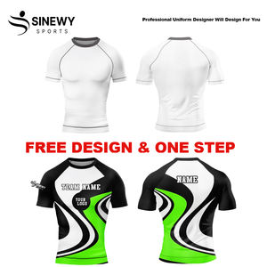 Nouveaux designs imprimés sur mesure demi-manchon Compression Rash Guard pour MMA-tissu polyester/nylon à séchage rapide - Product Image 5