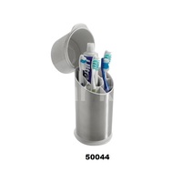 Organisateur de brosse à dents écologique en acier inoxydable argenté 9.75 pouces porte-pâte à dents AK pour décor de comptoir de salle de bain