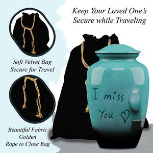 Urnas Funerarias Humanas Hechas a Mano con Capacidad de 200 Cu. en. con Bolsa de Protección de Terciopelo - Product Image 3