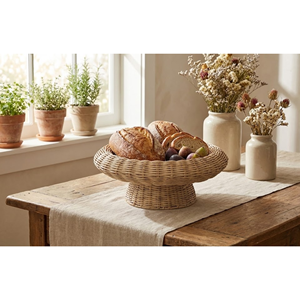 ถาดวางผลไม้หวายรักษ์โลก แท่นวางเสิร์ฟแบบมินิมอล ผลิตจากวัสดุหวายที่ยั่งยืน ผู้จัดจำหน่ายเครื่องครัวจากเวียดนาม - Product Image 6