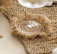 ENSEMBLE MAGNIFIE TASSE EN RAFFIA AVEC PAMPON VENTES EN GROS