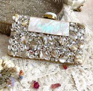 Bolso de mano de nácar de diseñador para Gala de corbata negra embrague de nácar ecológico hecho de conchas recicladas precio bajo - Product Image 3