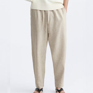 Pantalon de jogging d'hiver à coupe étroite pour hommes Ceinture côtelée élastique Polaire légère Style décontracté avec logo personnalisé - Product Image 5