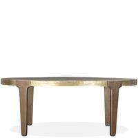 Table basse vintage en métal de qualité exceptionnelle, finition en laiton antique, plateau ovale, table basse de faible hauteur pour le salon