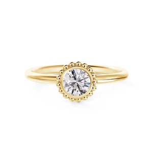 Anillo Solitario Apilable para Uso Diario con Diamante Redondo Cultivado en Laboratorio de 0.70 Ct F-VS2 Montado en Oro Sólido Pulido de 14K - Product Image 3