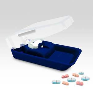 Pill <b>Cutter</b> Tablet Splitter with Blade Guard Home Use <b>Safety</b> Medicine Slicer Medication Vitamin Divider - Product Image 1
