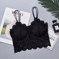 Femmes Plus Size Lace Vest Yoga Summer Top Soutien-gorge sans fil Lingerie Sexy V-Neck Tank Top Tee Crop Top