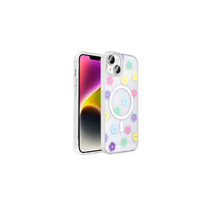 Coque transparente à motif marguerite compatible MagSafe pour iPhone 13 8 Plus 7 Plus - Housse rigide antichoc au design élégant - Product Image 1