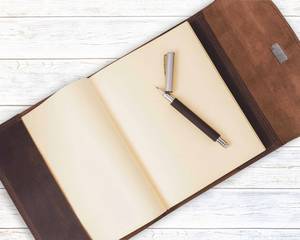 NEW ERA Customizable Antique Deckle Edge Leather Bound Hardcover Diary Notebook Handmade Sketchbook Sewing Binding 100 Gift - Product Image 3