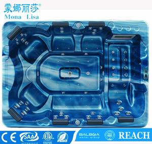 Bain à remous intelligent Monalisa - Système de musique Bluetooth et cascade en cascade, <span class=keywords><strong>spa</strong></span> pour <span class=keywords><strong>6</strong></span> personnes pour les barbecues dans la cour/les retraites de bien-être - Product Image 4