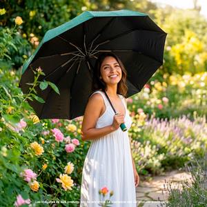 Paraguas Clásico Plegable Semiautomático Reforzado de 10 Varillas, Resistente al Viento, Lluvia y Sol, Premium, Unisex, Compacto - Product Image 4