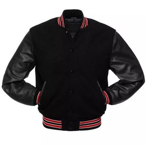 Custom Logo Varsity <strong>Jacket</strong> <strong>Leather</strong> Sleeves <strong>Embroidery</strong> <strong>Black</strong> Couple College Baseball Men's <strong>Jacket</strong> Letterman Varisty <strong>Jacket</strong>