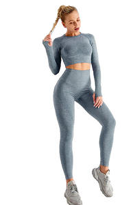 Conjuntos de gimnasio para mujer de nuevo estilo del fabricante superior calidad profesional tendencia moda a prueba de viento sin costuras transpirable - Product Image 2