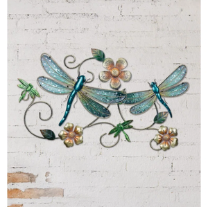 Libélula y flores decoración de pared de Metal Interior Exterior colgante de pared hotel restaurante hogar sala de estar dormitorio artes decorativas - Product Image 3