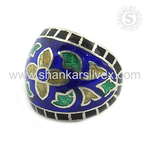 แหวนเคลือบเงินทรงกลมทำจากเงินสเตอลิง925ออกแบบได้สวยงามขายส่งโปรโมชั่น - Product Image 3