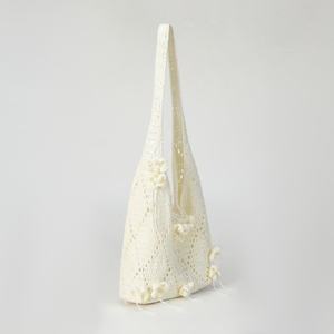Bolso de Hombro Blanco de Ganchillo Hecho a Mano Personalizable al por Mayor en Oferta, con Adornos Florales para Uso Diario, para Mujer - Product Image 5
