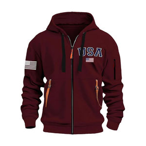 Latest Design Top Quality Custom Sweatshirt Blank Hoodies Sport Wear Full Zip Hoodies for Men - Product Image 1