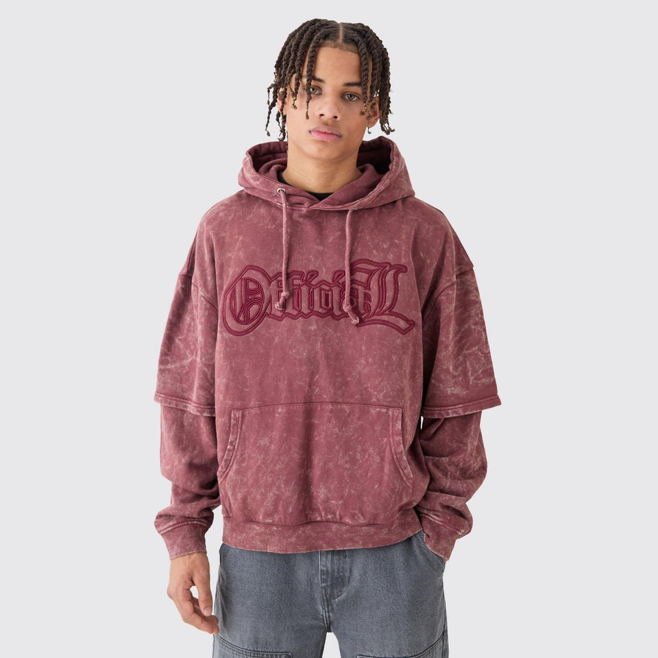 Trendy Men Streetwear Acid Wash Hoodie Oversized Pullover Faded Sweatshirt Vintage Washed Hoodie Retro Style Loose Fit