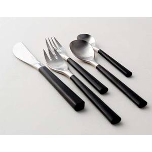 Poignée décorative longue et ronde en céramique noire en métal en acier inoxydable plaqué argent écologique - Product Image 1