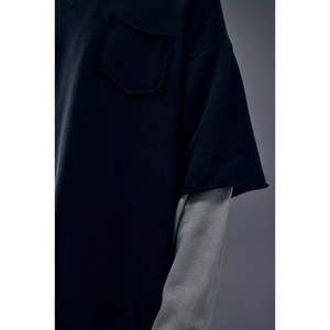 Oversize T Shirt Custom Print T Shirt Knit <b>Top</b> <b>Thermal</b> Double Layer Double Layer Sleeve T Shirt for <b>Men</b> - Product Image 4