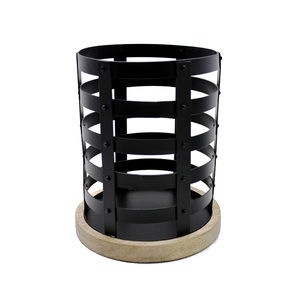 Vela votiva de Metal/madera de tamaño mediano con forma redonda y aspecto de tendencia en Color antiguo para el hogar y la Decoración de mesa de boda personalizada - Product Image 6