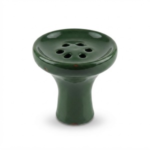 Farida - Cuencos de shisha de lujo de laca curvada con orificios poco profundos para hookah, opción de logotipo personalizado, arcilla egipcia - Product Image 1