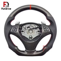 Volant en fibre de carbone personnalisé série E avec LED pour BMW E81 E87 E82 E88 E21 E30 E36 E46 E90 E91 M3 E92 E93 E28 E34 E39 E60