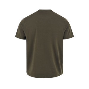 Men's Olive Green Short Sleeve O-Neck T-<b>Shirt</b> Regular Fit Casual Knitted Solid Color Plain Dyed Design - Product Image 5