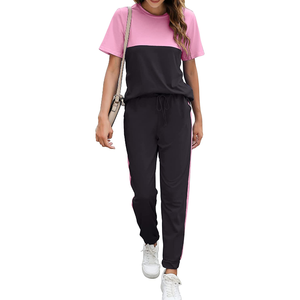 Ropa de gimnasio, ropa de entrenamiento físico, conjunto de dos piezas de secado rápido para mujer, precio barato, chándal transpirable de color personalizado para mujer - Product Image 2
