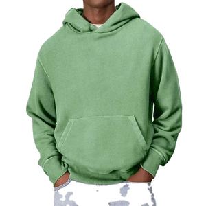 เสื้อฮู้ดดี้ผู้ชายพิมพ์ลายขนาดใหญ่พิเศษ สไตล์วินเทจฟอกสีซีดจาง ผ้าฝ้าย 100% ปักลาย สำหรับฤดูหนาว ปี 2026 - Product Image 4