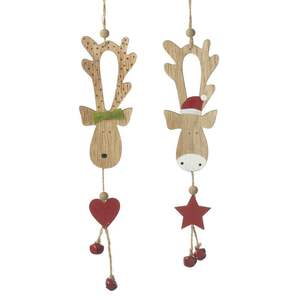 Ornement suspendu de Noël en bois fabriqué à la main pour les festivités d'hiver faites par des artisans qualifiés avec finition détaillée - Product Image 3