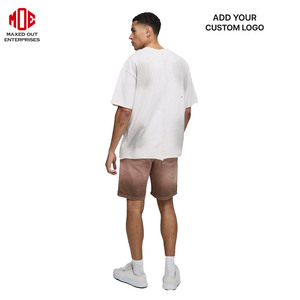 Pantalones cortos de mezclilla rasgados con degradado marrón para hombre, ropa de calle con salpicaduras de pintura personalizada, ropa de moda de proveedor OEM - Product Image 2